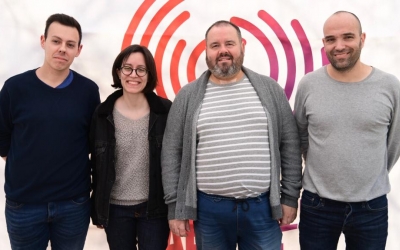 Juanma Martínez, Ester García, Joan Mena i Joan Berlanga en l'acte d'aquest matí | Roger Benet